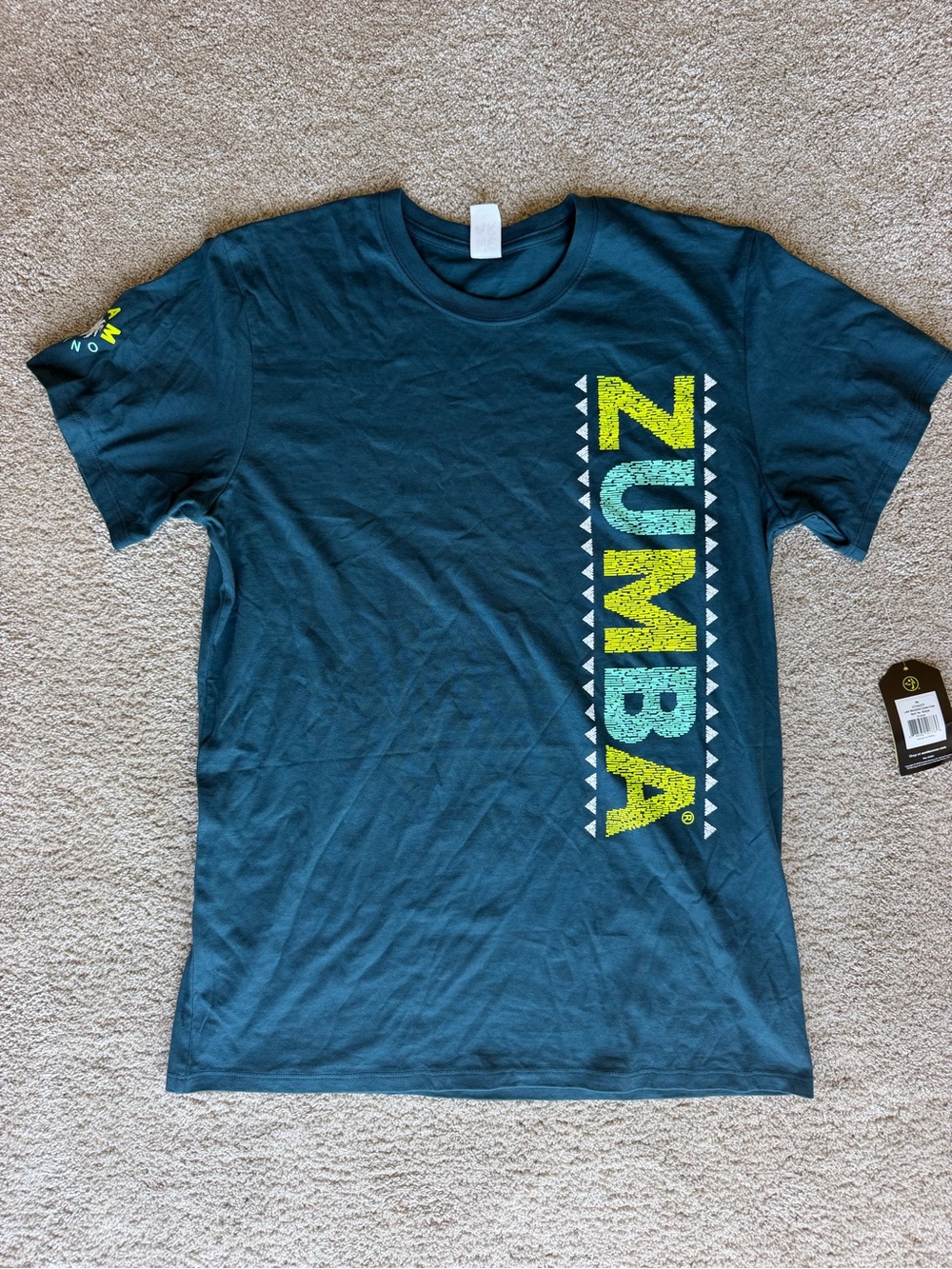 Zumba Fitness Teal Short-Sleeve Tee with Vertical Logo